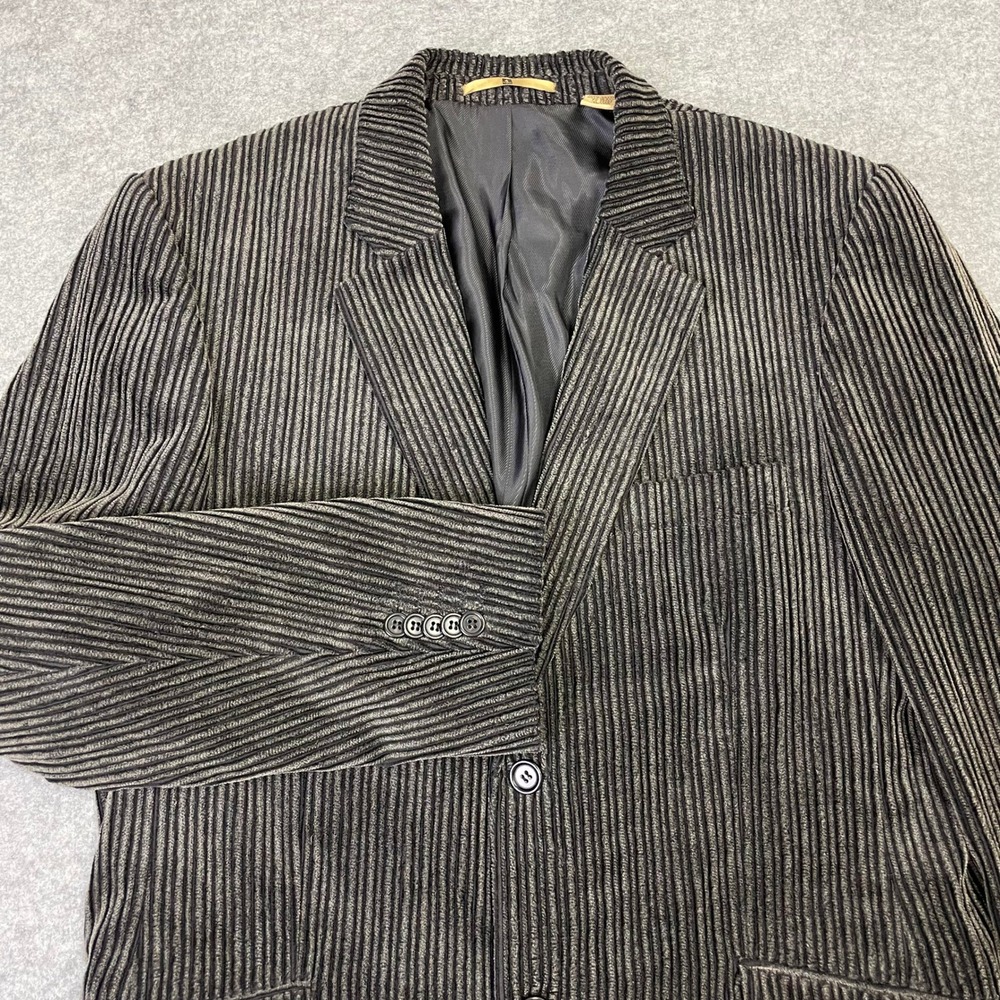 4 YOU Scandinavia Mens 40R Corduroy Blazer Jacket Gray Wide Wale Cotton Preppy